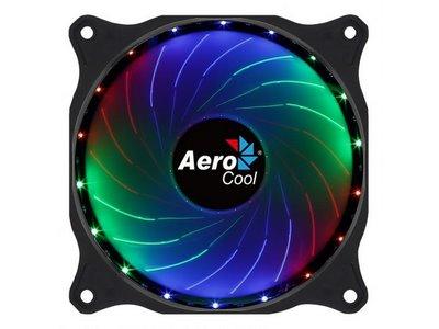 VENTILADOR AEROCOOL COOSMO 12CM FRGB, Ventilador de 120MM con iluminación LED RGB