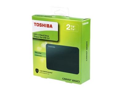 DISCO DURO EXTERNO 2TB TOSHIBA con conexión USB 3.1 compatible con PC y MAC